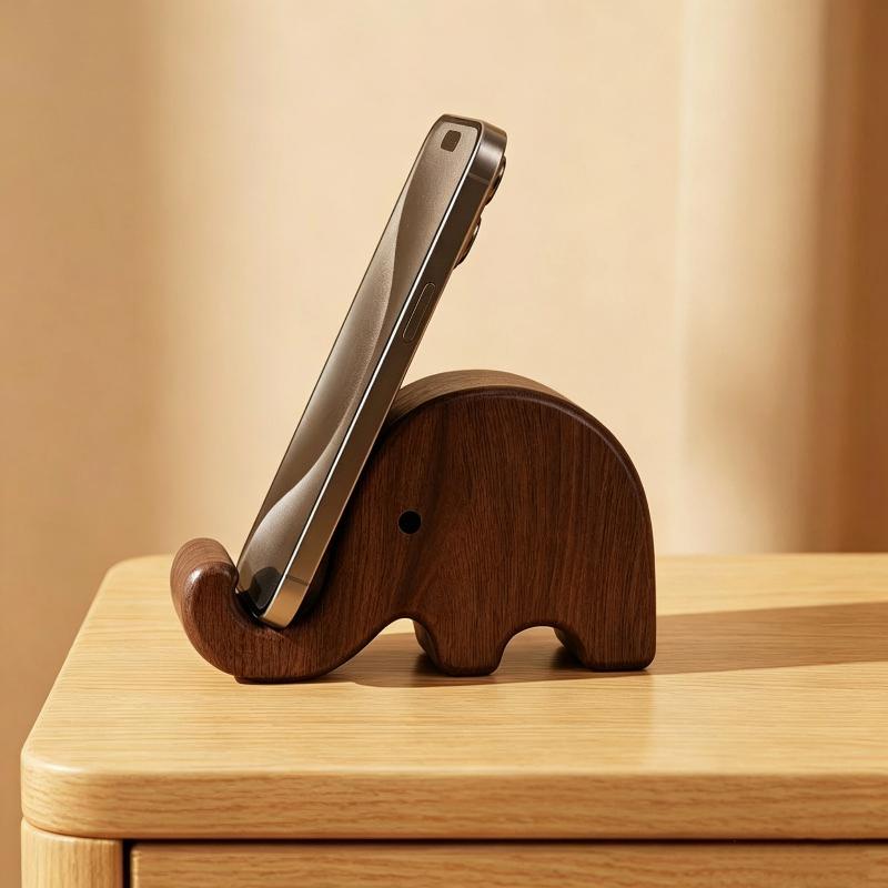 Display Stand Wood - Eenvoudige Creatieve Telefoonstandaard van Massief Zwart